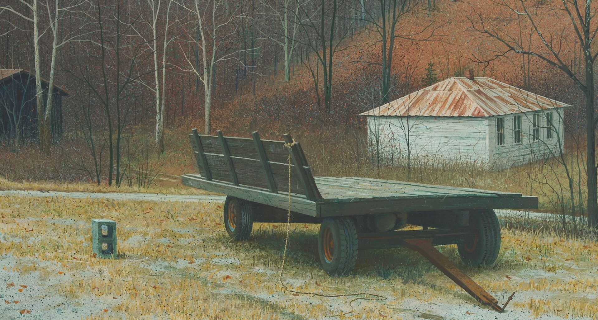 Lot 325: Jeff Chapman Crane Appalachian Landscape Painting, A Weathered Land