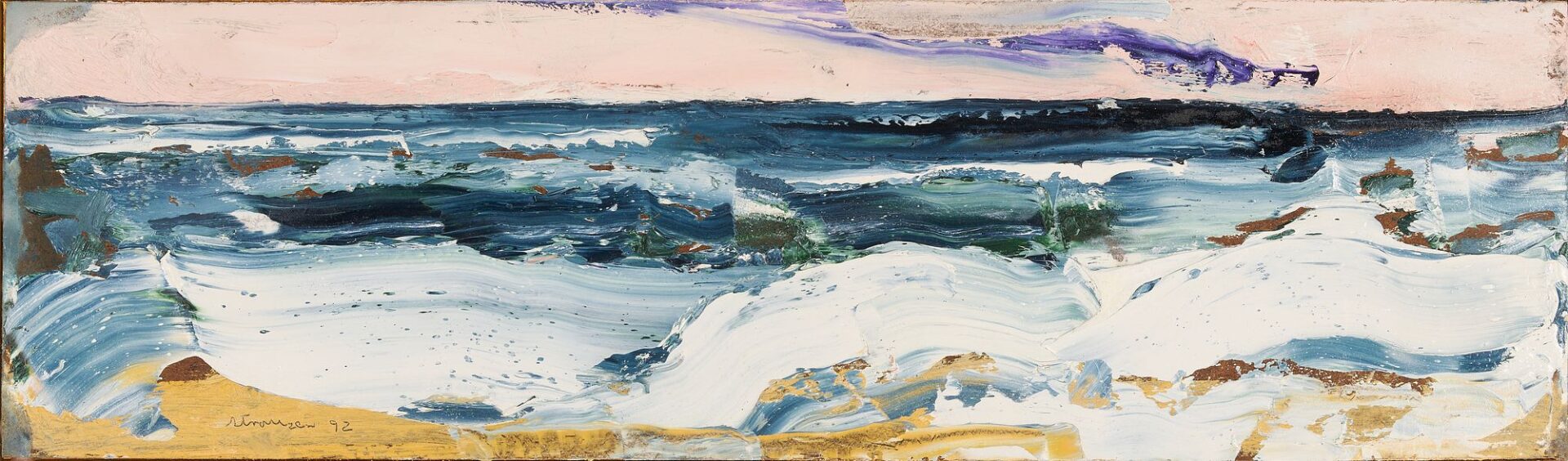 Lot 332: Sterling Strauser O/B Panoramic Seascape