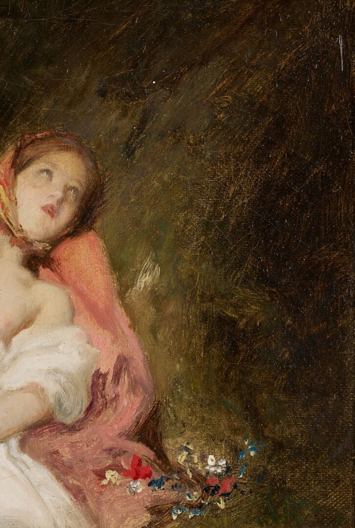 Lot 333: 19th C. European Oil, Nude in Woods, Illegibly Signed