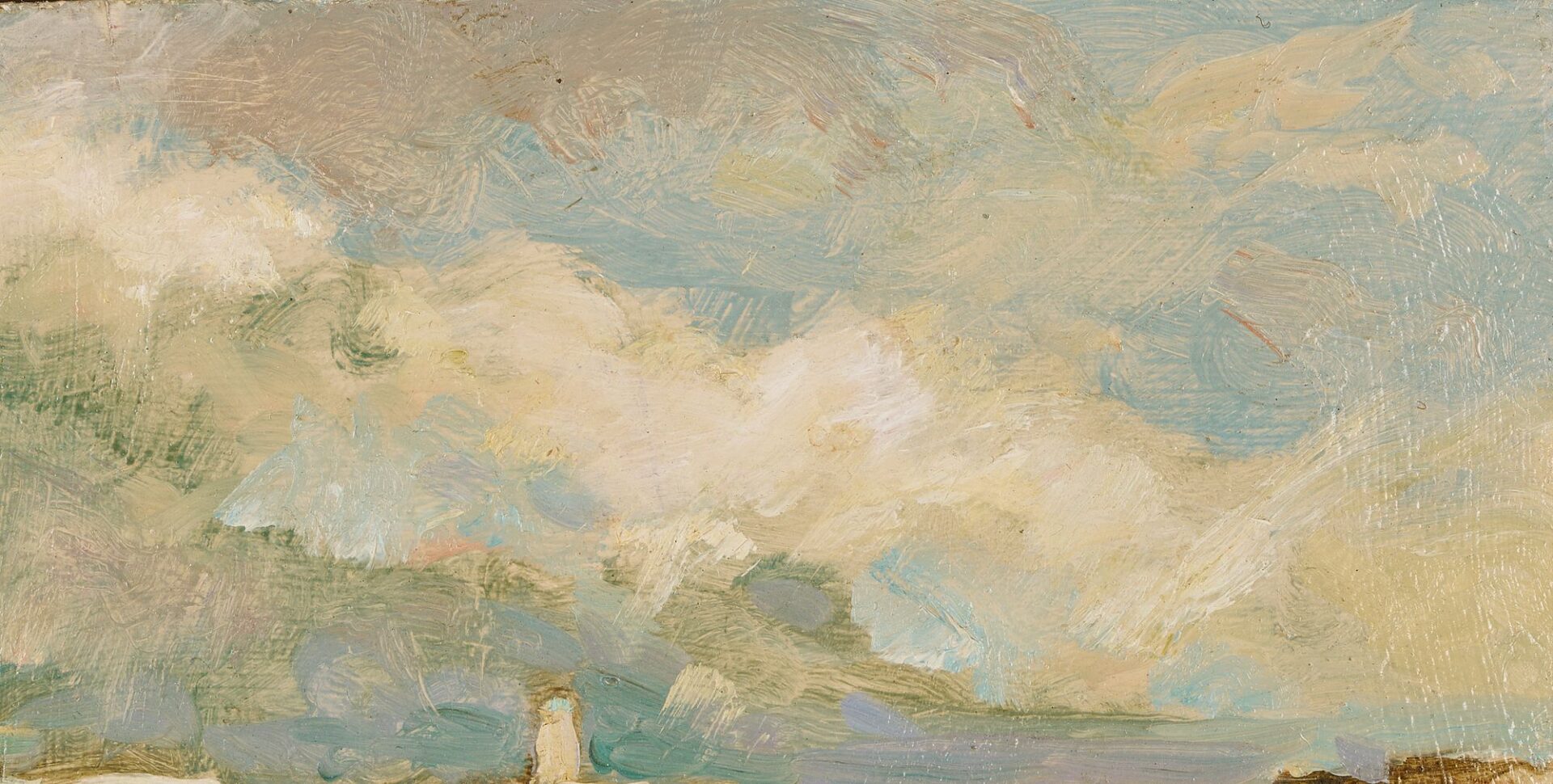Lot 337: Michael D’Aguilar Oil on Board Beach Scene, Sur La Plage