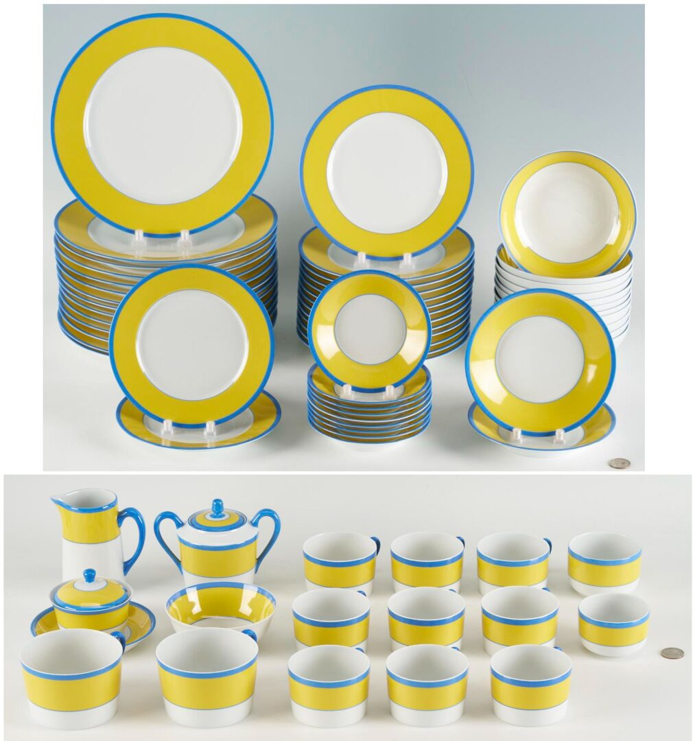 Lot 339: 75 Pcs. Haviland Musee Monet Pattern Porcelain Dinnerware