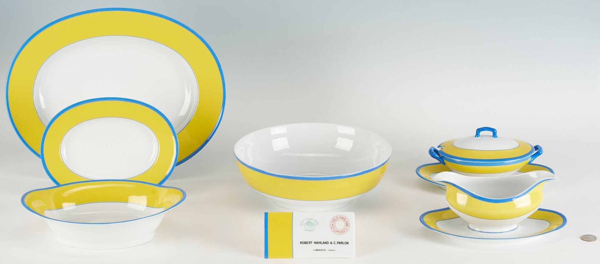 Lot 339: 75 Pcs. Haviland Musee Monet Pattern Porcelain Dinnerware