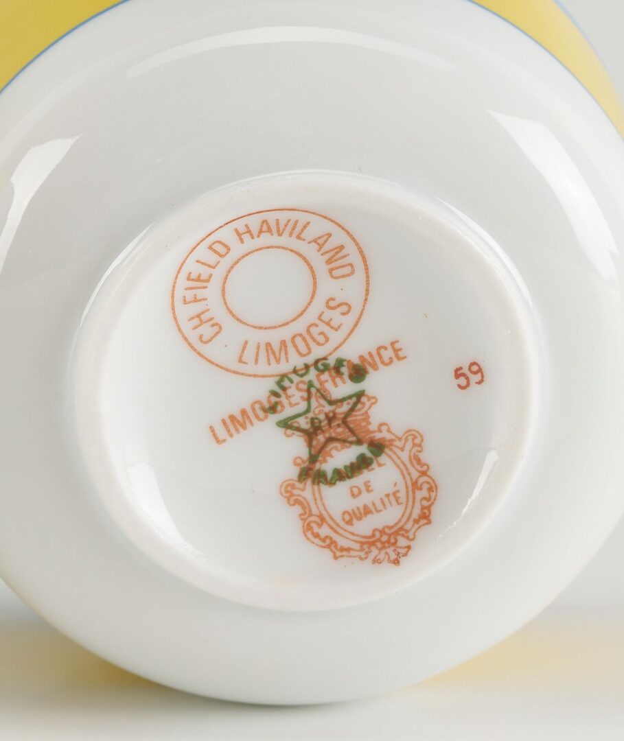 Lot 339: 75 Pcs. Haviland Musee Monet Pattern Porcelain Dinnerware