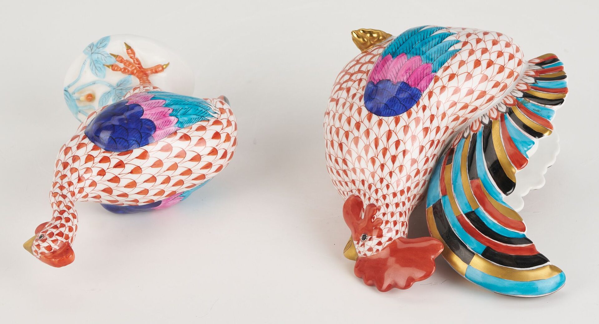 Lot 340: 4 Herend Porcelain Fowl or Bird Figures
