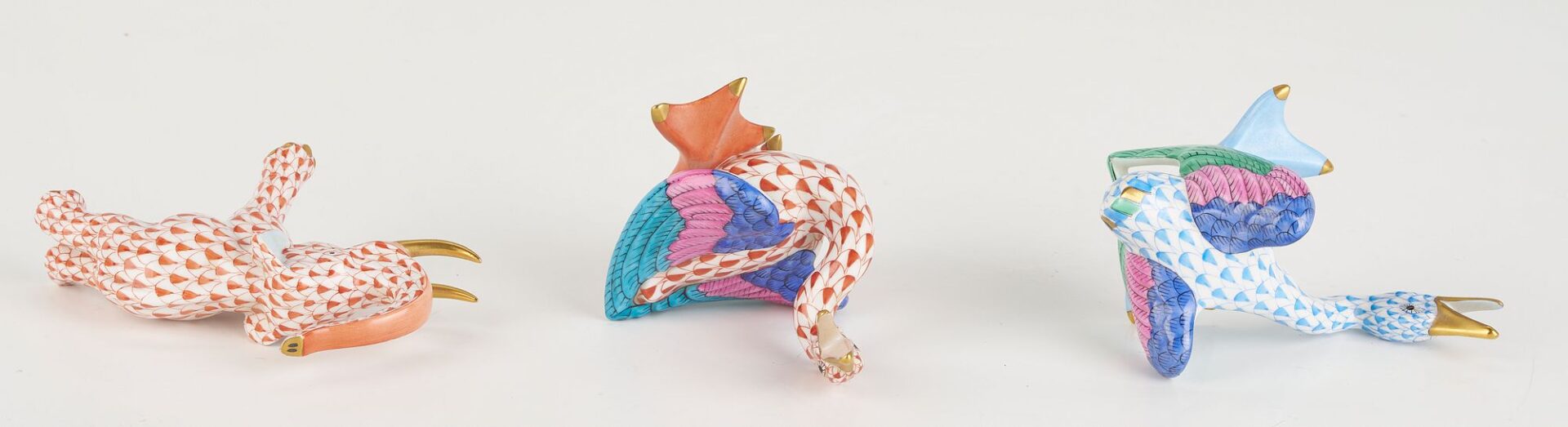 Lot 341: 6 Herend Fishnet Porcelain Animal Figures