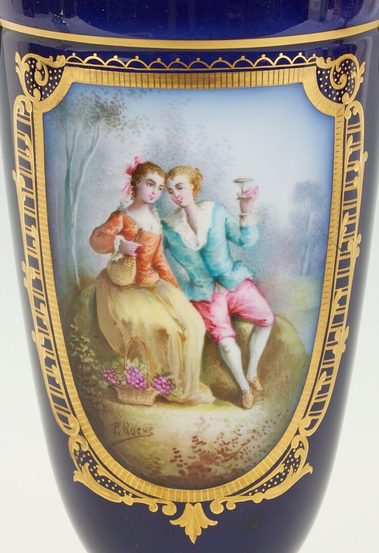 Lot 343: 2 French Sevres Style Bronze Mounted Porcelain Items