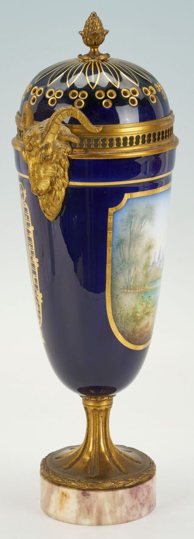 Lot 343: 2 French Sevres Style Bronze Mounted Porcelain Items