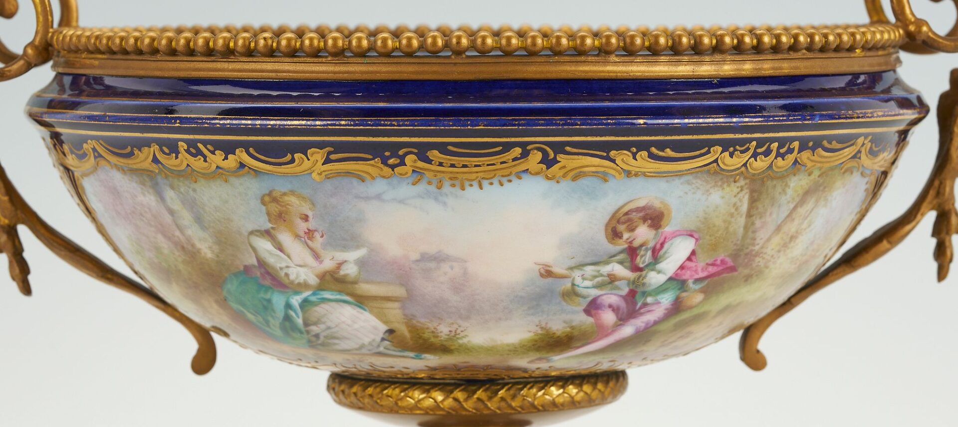 Lot 343: 2 French Sevres Style Bronze Mounted Porcelain Items
