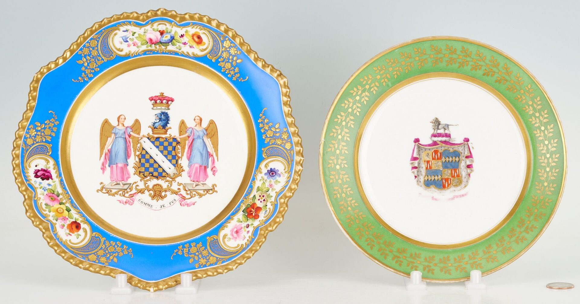 Lot 345: 2 Armorial Porcelain Plates, Northumberland