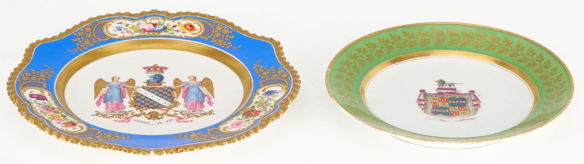 Lot 345: 2 Armorial Porcelain Plates, Northumberland