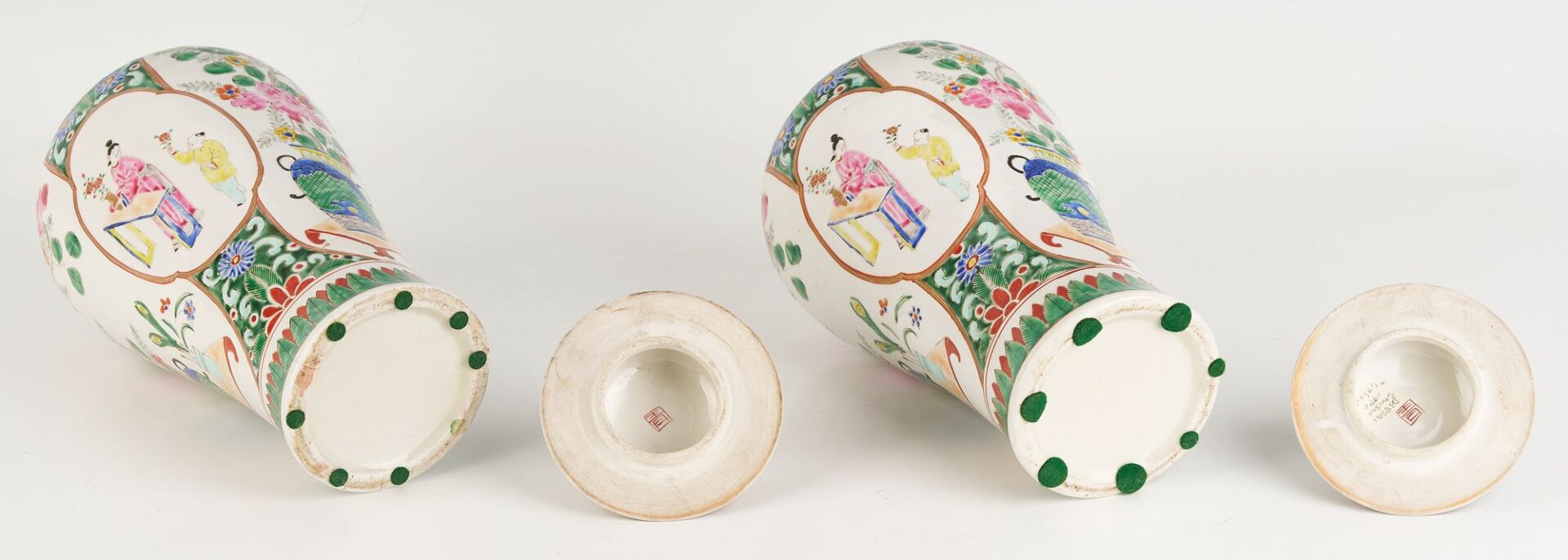 Lot 346: Pair Samson Chinese Style Covered Vases