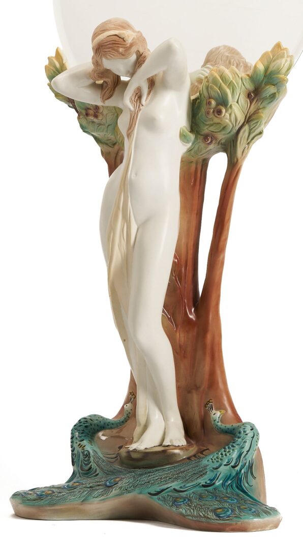 Lot 348: Goldscheider Art Nouveau Style Figural Mirror
