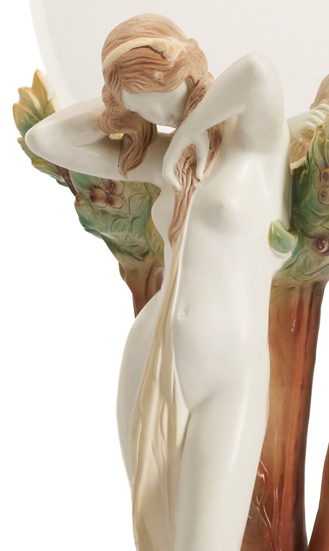 Lot 348: Goldscheider Art Nouveau Style Figural Mirror