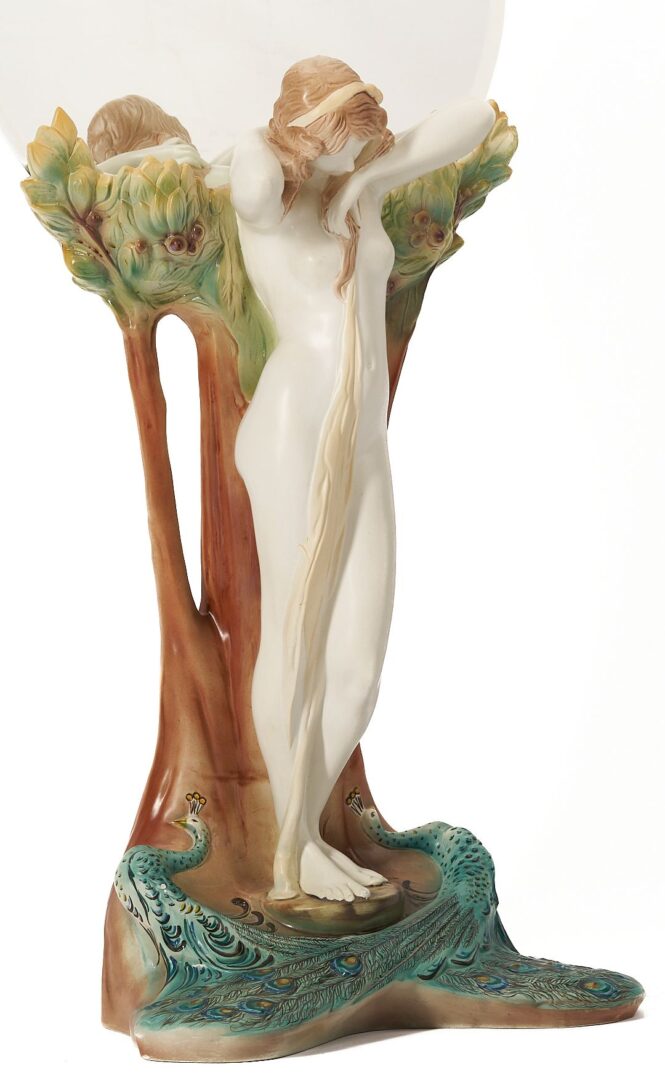 Lot 348: Goldscheider Art Nouveau Style Figural Mirror