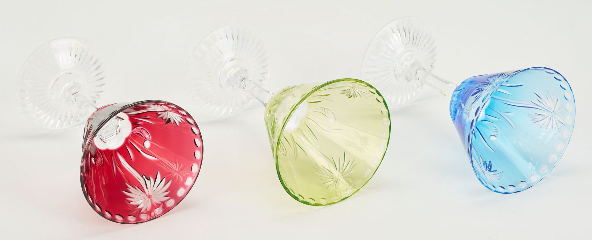 Lot 353: 6 William Yeoward Colored Martini Glasses