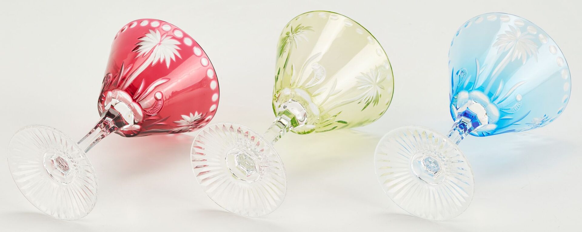 Lot 353: 6 William Yeoward Colored Martini Glasses
