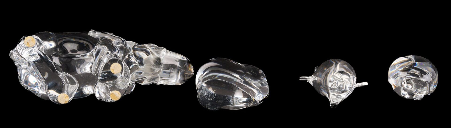 Lot 355: 8 Crystal Animal Figurines, incl. Baccarat and Steuben