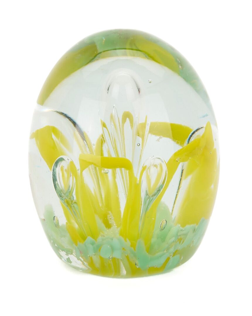 Lot 357: Richard Jolley Green Glass Sculpture & Paperweight