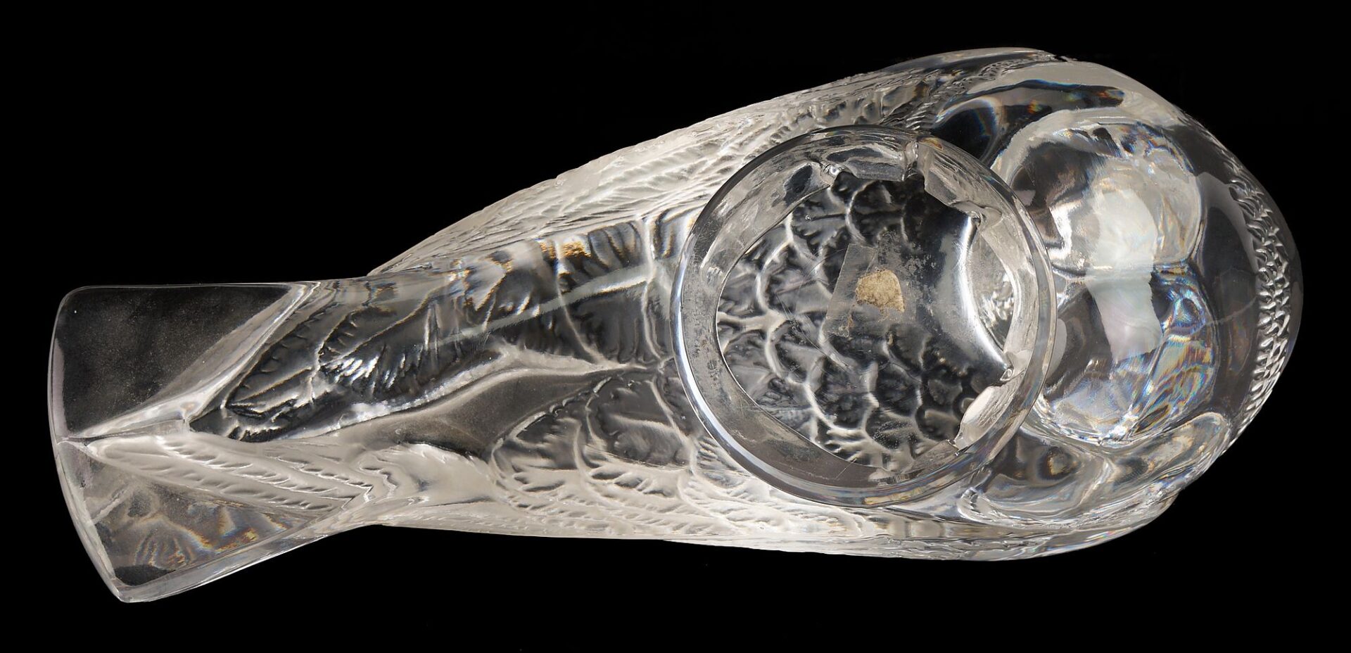 Lot 364: Lalique Burges Pigeon and Sylvie Flower Frog Vase