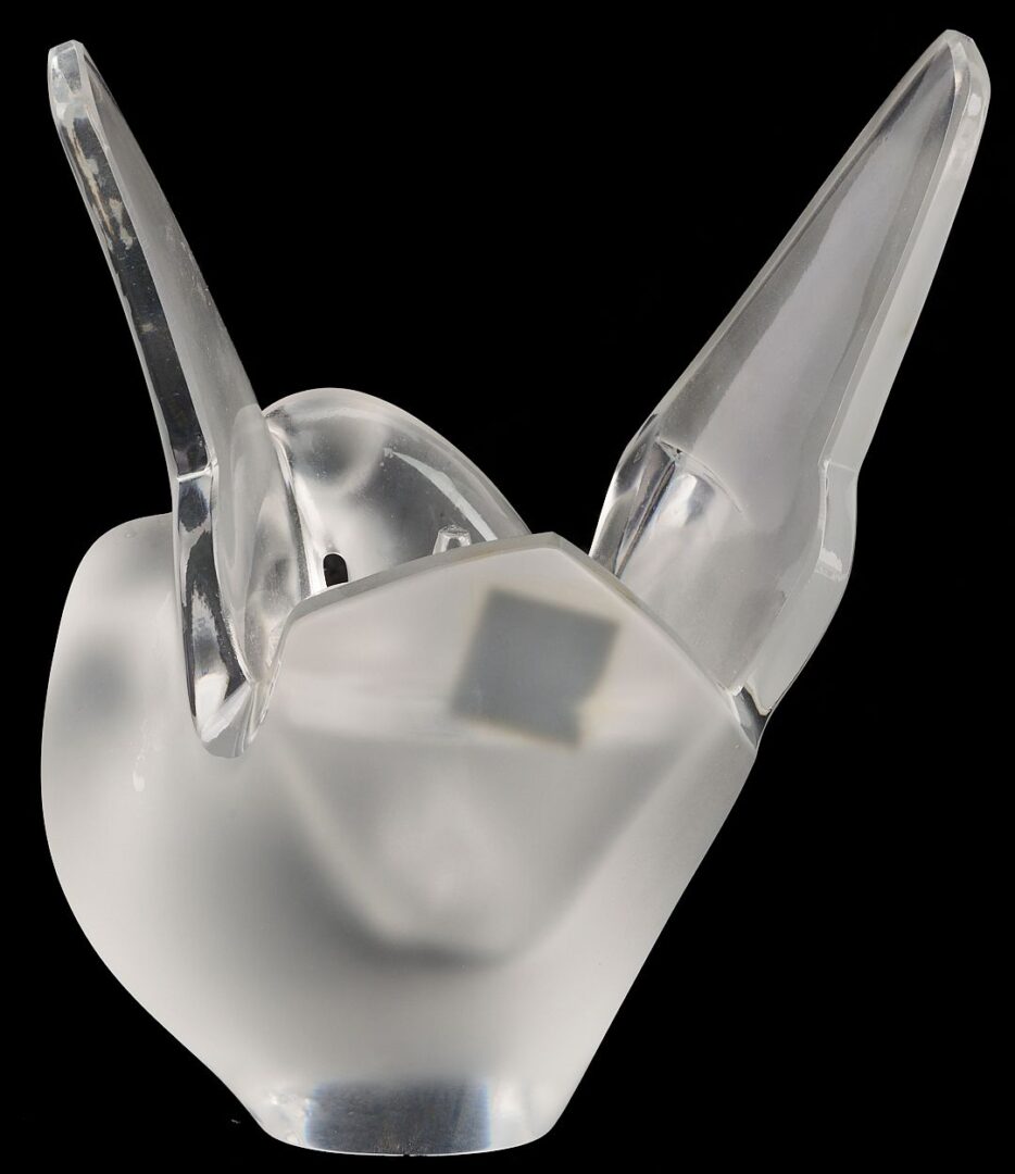 Lot 364: Lalique Burges Pigeon and Sylvie Flower Frog Vase