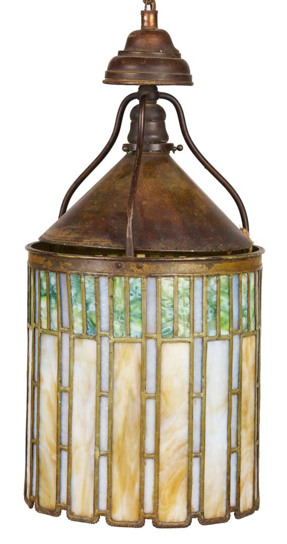 Lot 365: Pair of J.P. Frink Arts & Crafts Period Hanging Lanterns