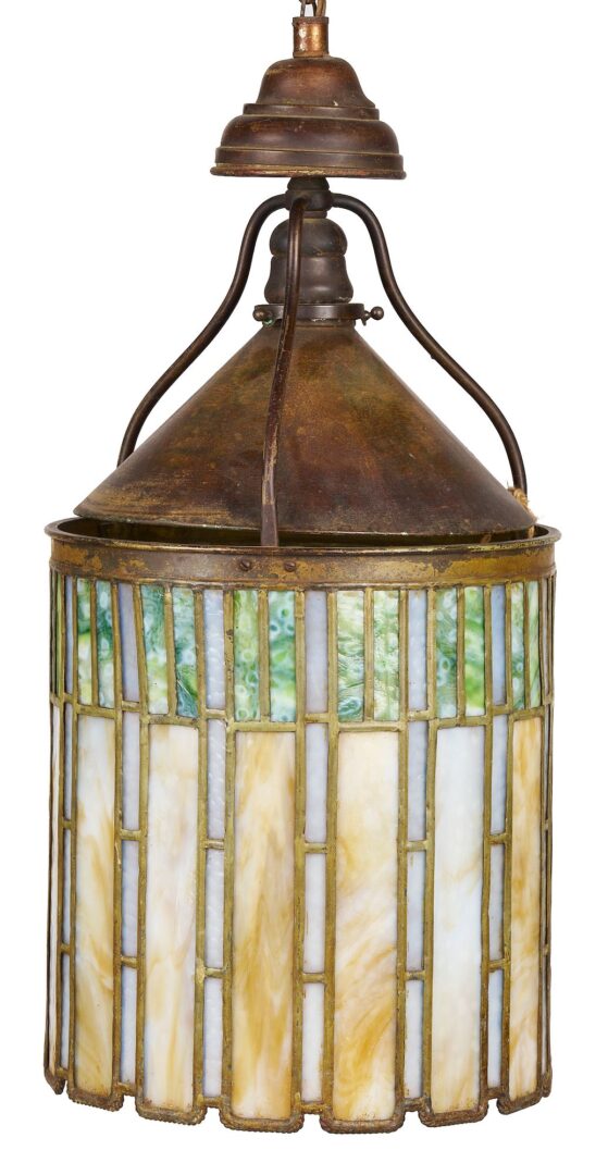 Lot 365: Pair of J.P. Frink Arts & Crafts Period Hanging Lanterns