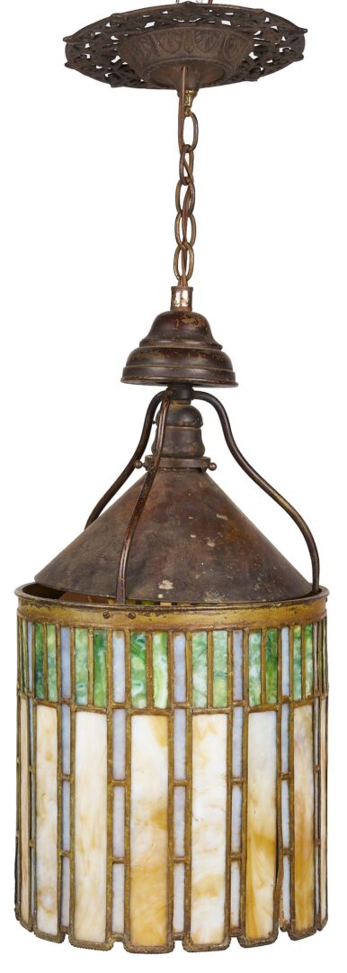 Lot 365: Pair of J.P. Frink Arts & Crafts Period Hanging Lanterns