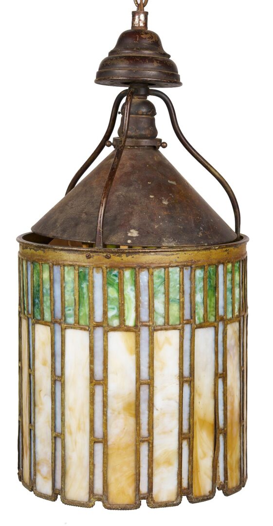Lot 365: Pair of J.P. Frink Arts & Crafts Period Hanging Lanterns
