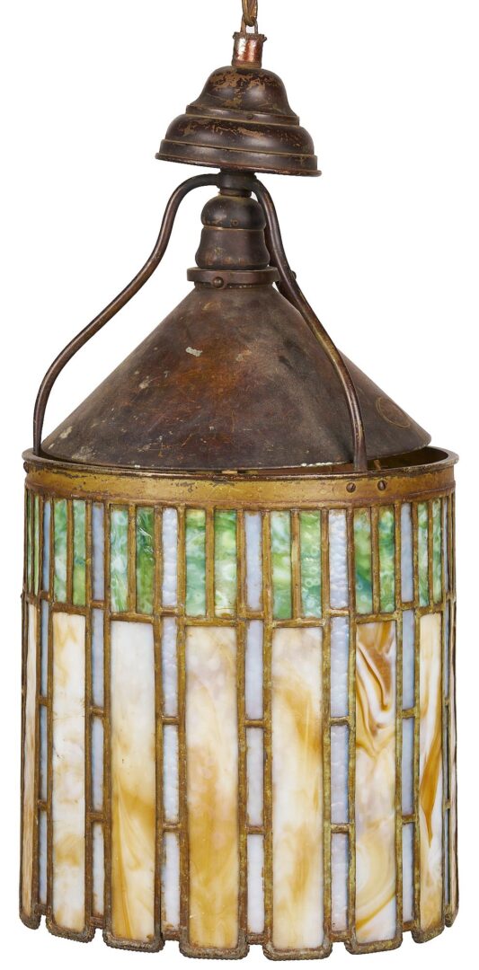 Lot 365: Pair of J.P. Frink Arts & Crafts Period Hanging Lanterns