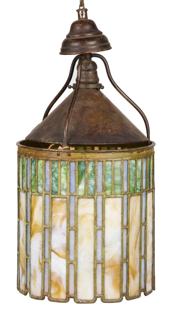 Lot 365: Pair of J.P. Frink Arts & Crafts Period Hanging Lanterns