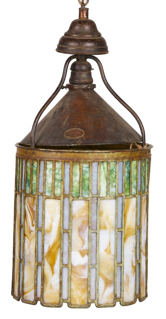 Lot 365: Pair of J.P. Frink Arts & Crafts Period Hanging Lanterns