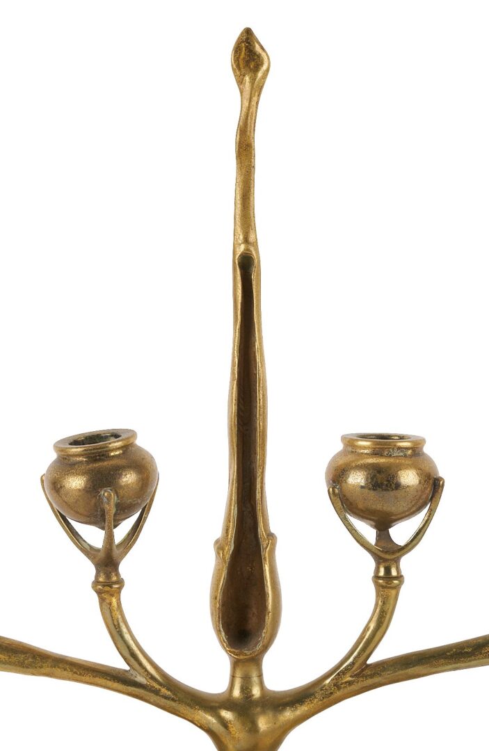 Lot 367: Tiffany Studios Gilt Bronze 6 Light Candelabra