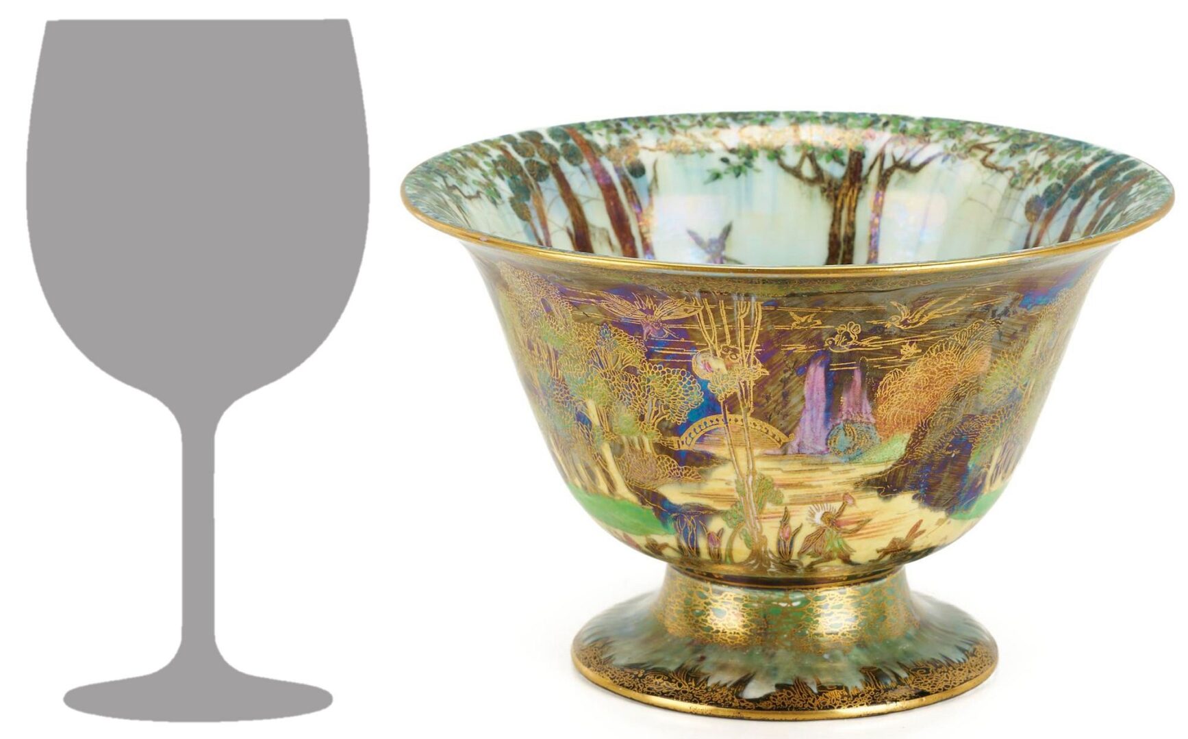 Lot 373: Wedgwood Fairyland Lustre Footed or Pedestal Bowl