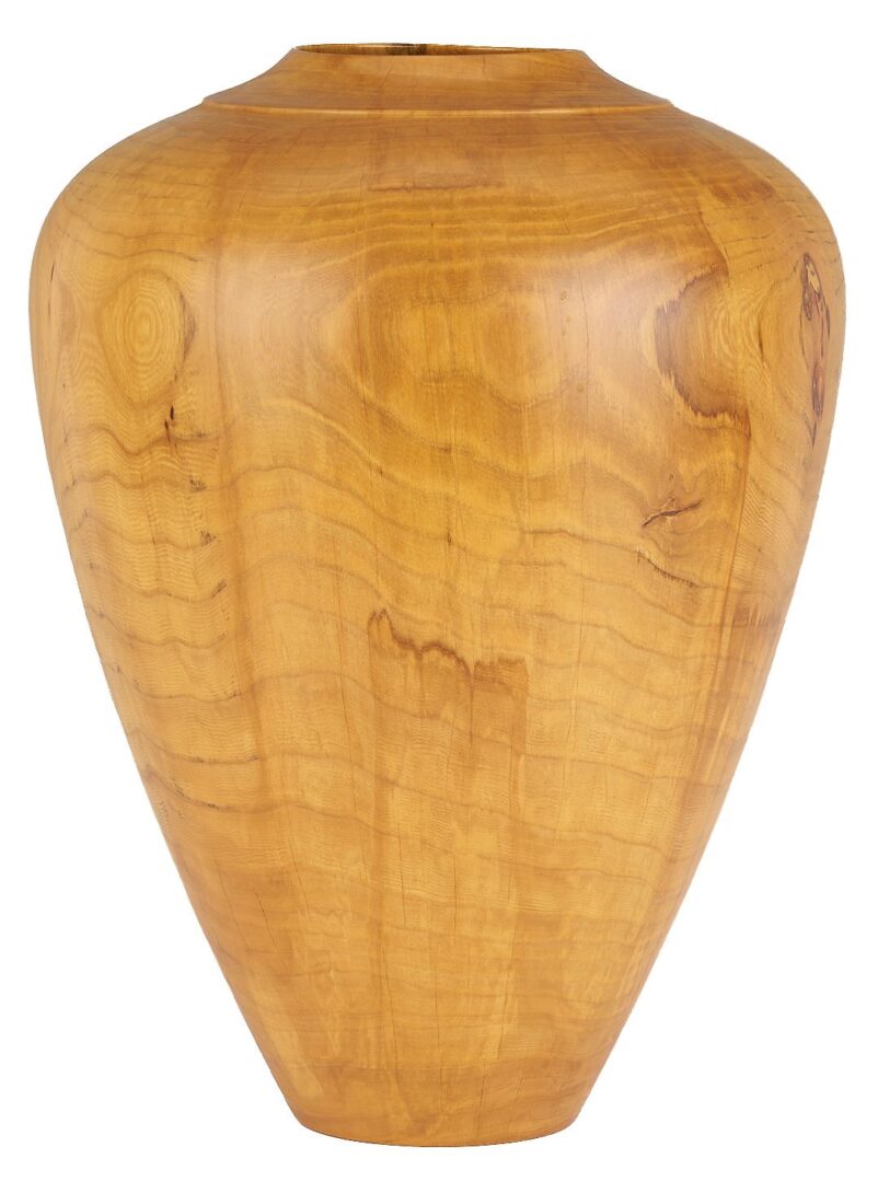 Lot 377: Large Ted Knight Turned Elm Wood Vase