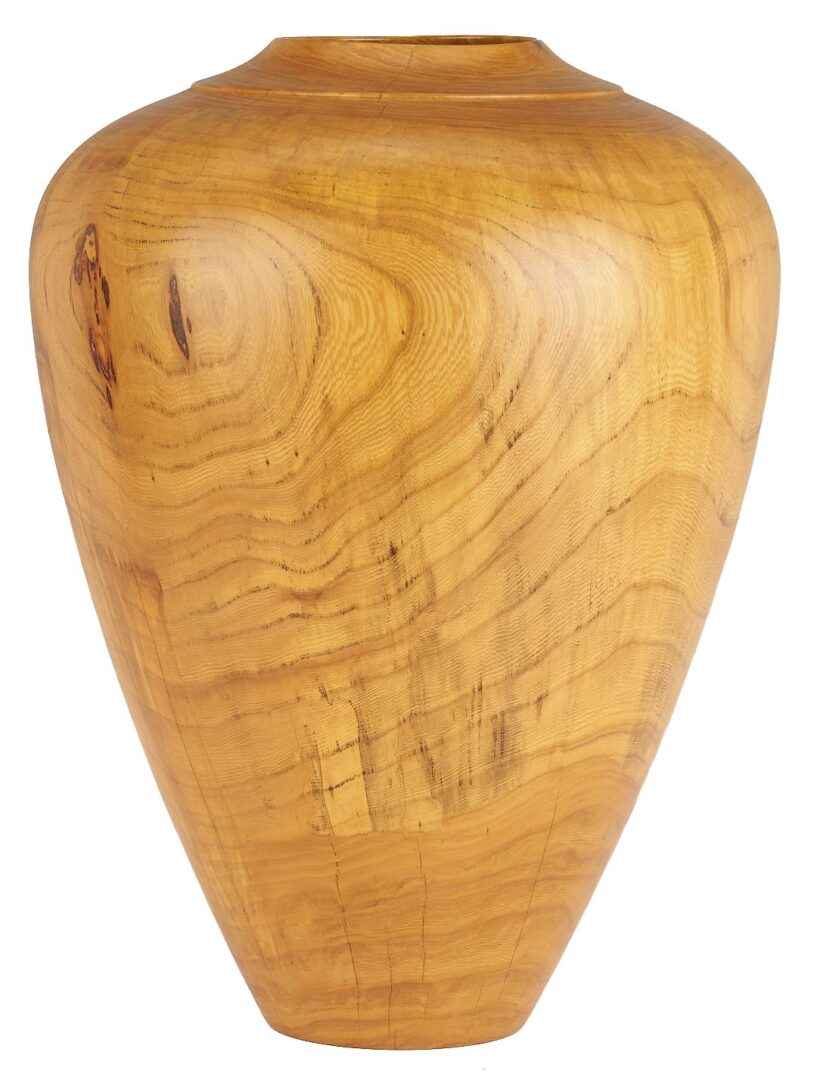 Lot 377: Large Ted Knight Turned Elm Wood Vase