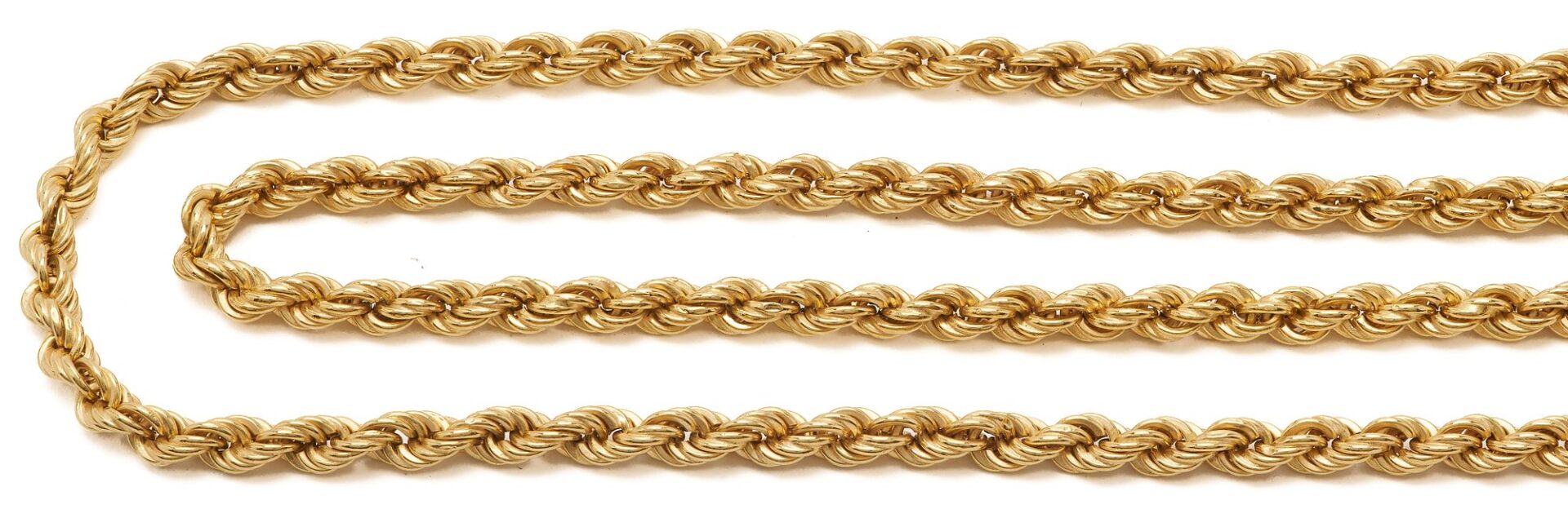 Lot 37: 18K Gold Tiffany & Co. Cross Pendant & Rope Necklace