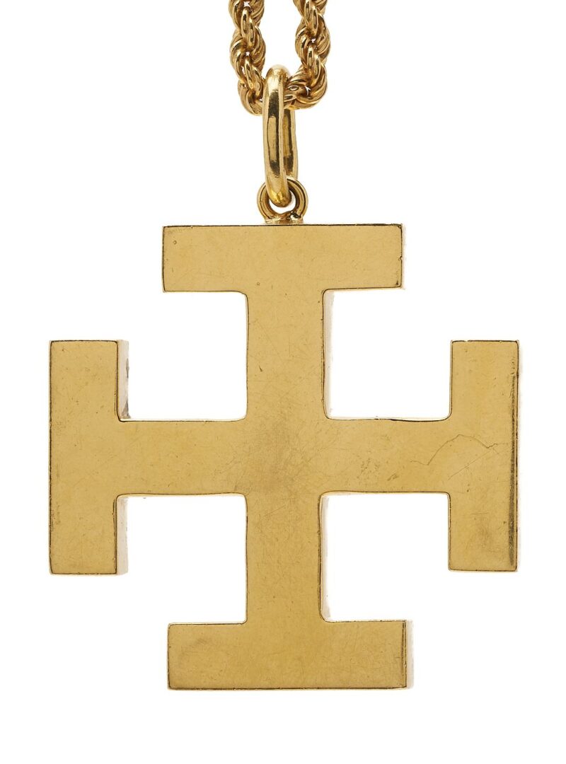 Lot 37: 18K Gold Tiffany & Co. Cross Pendant & Rope Necklace