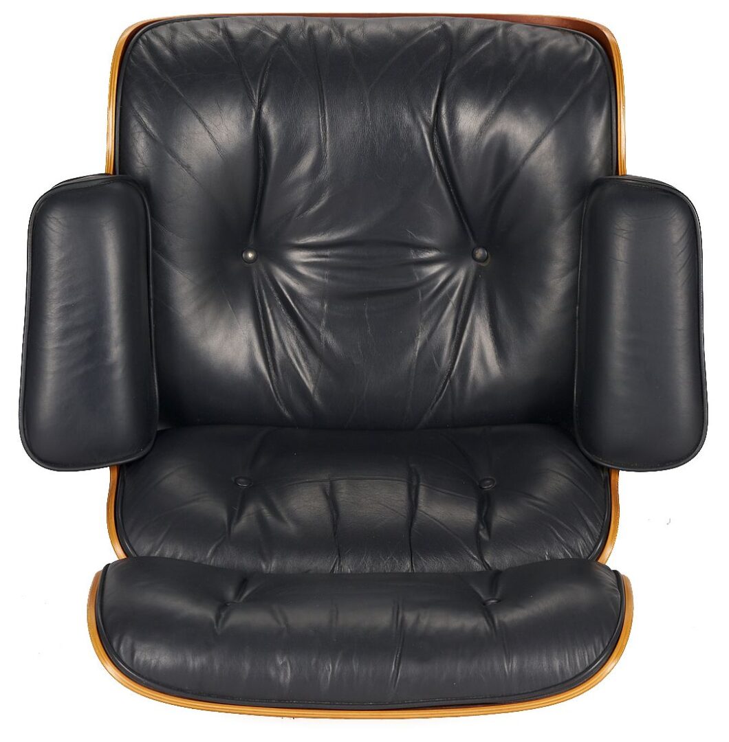 Lot 380: Eames Black Lounge Chair & Ottoman by Herman Miller