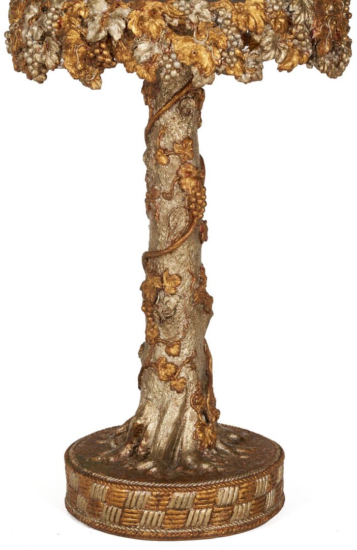 Lot 385: Tree Form Gueridon Table with Painted Bird Decoration