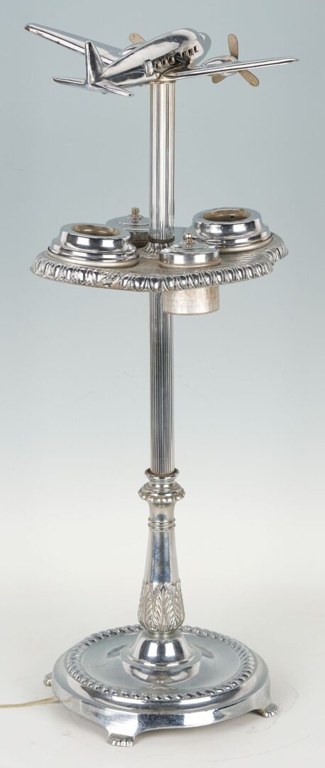 Lot 386: Art Deco Airplane Lighted Smoking Stand