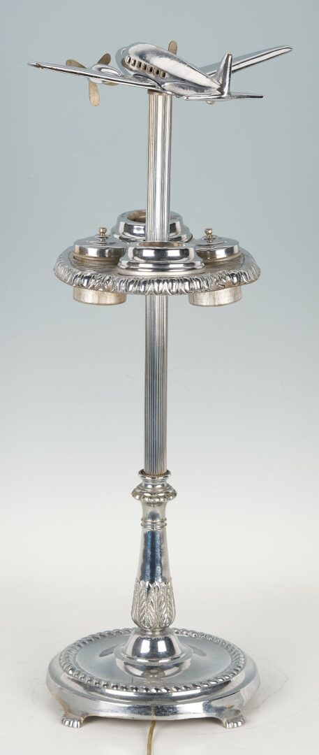Lot 386: Art Deco Airplane Lighted Smoking Stand