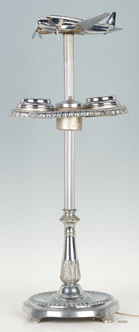 Lot 386: Art Deco Airplane Lighted Smoking Stand
