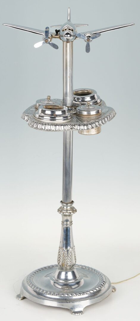 Lot 386: Art Deco Airplane Lighted Smoking Stand