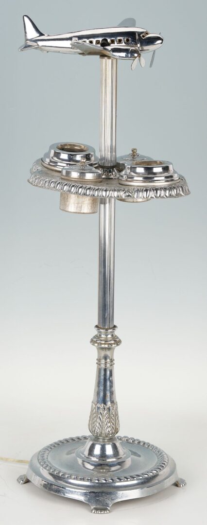 Lot 386: Art Deco Airplane Lighted Smoking Stand