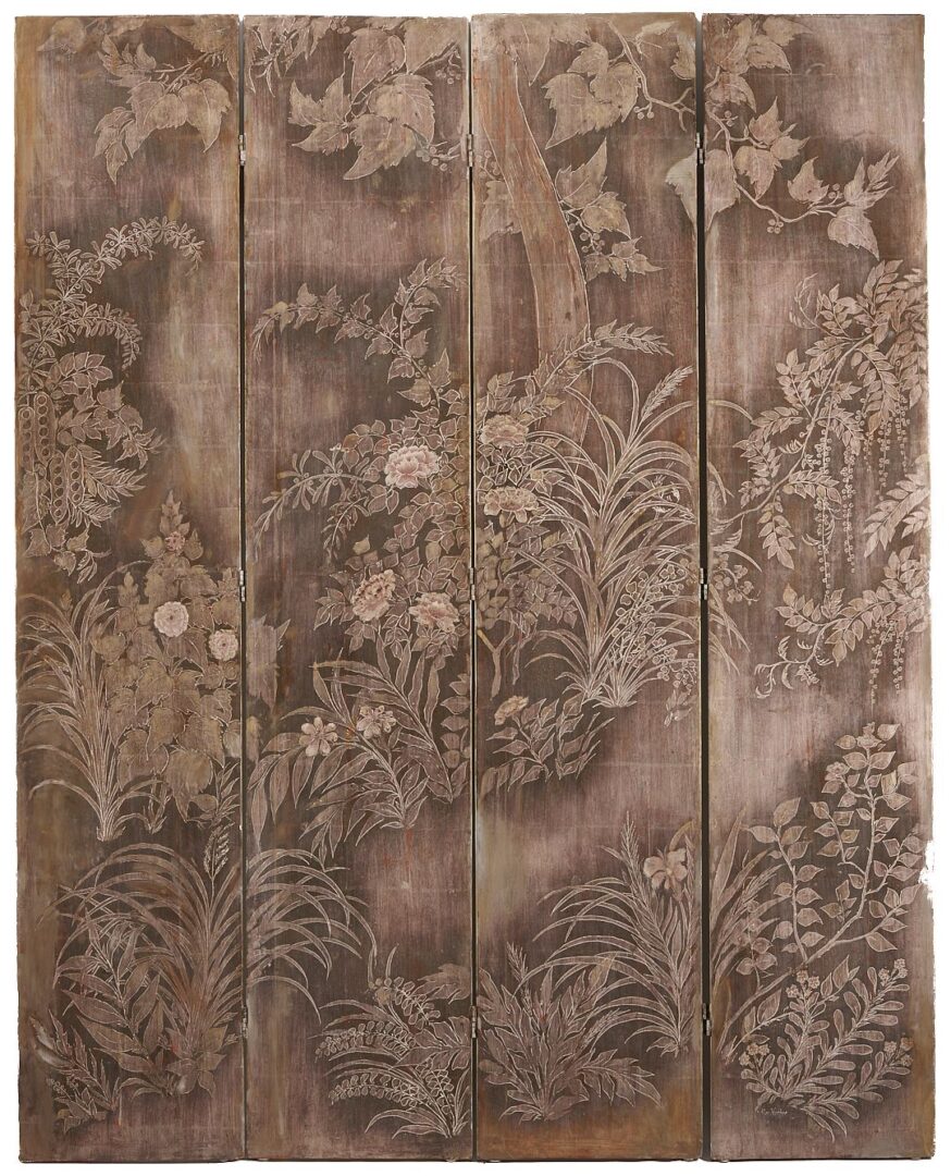 Lot 389: Max Kuehne Silver Gilt Screen