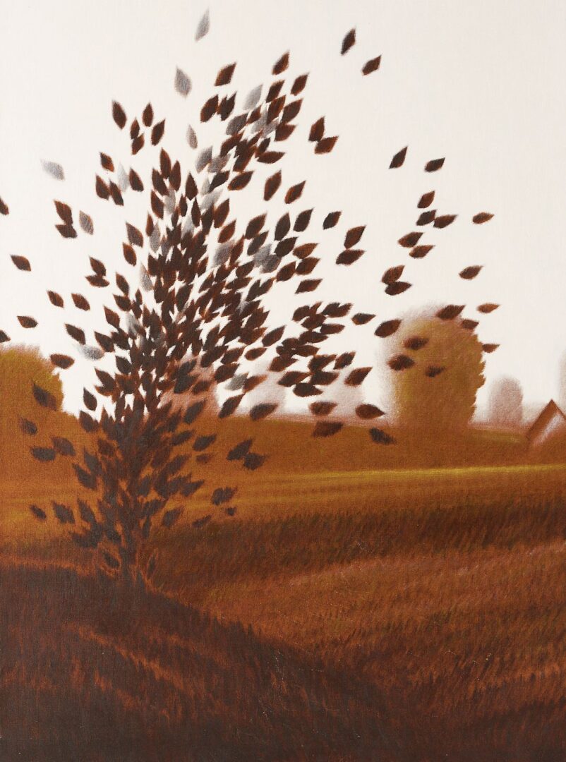 Lot 394: Large Robert Kipniss Oil Landscape, Sheds & Trees