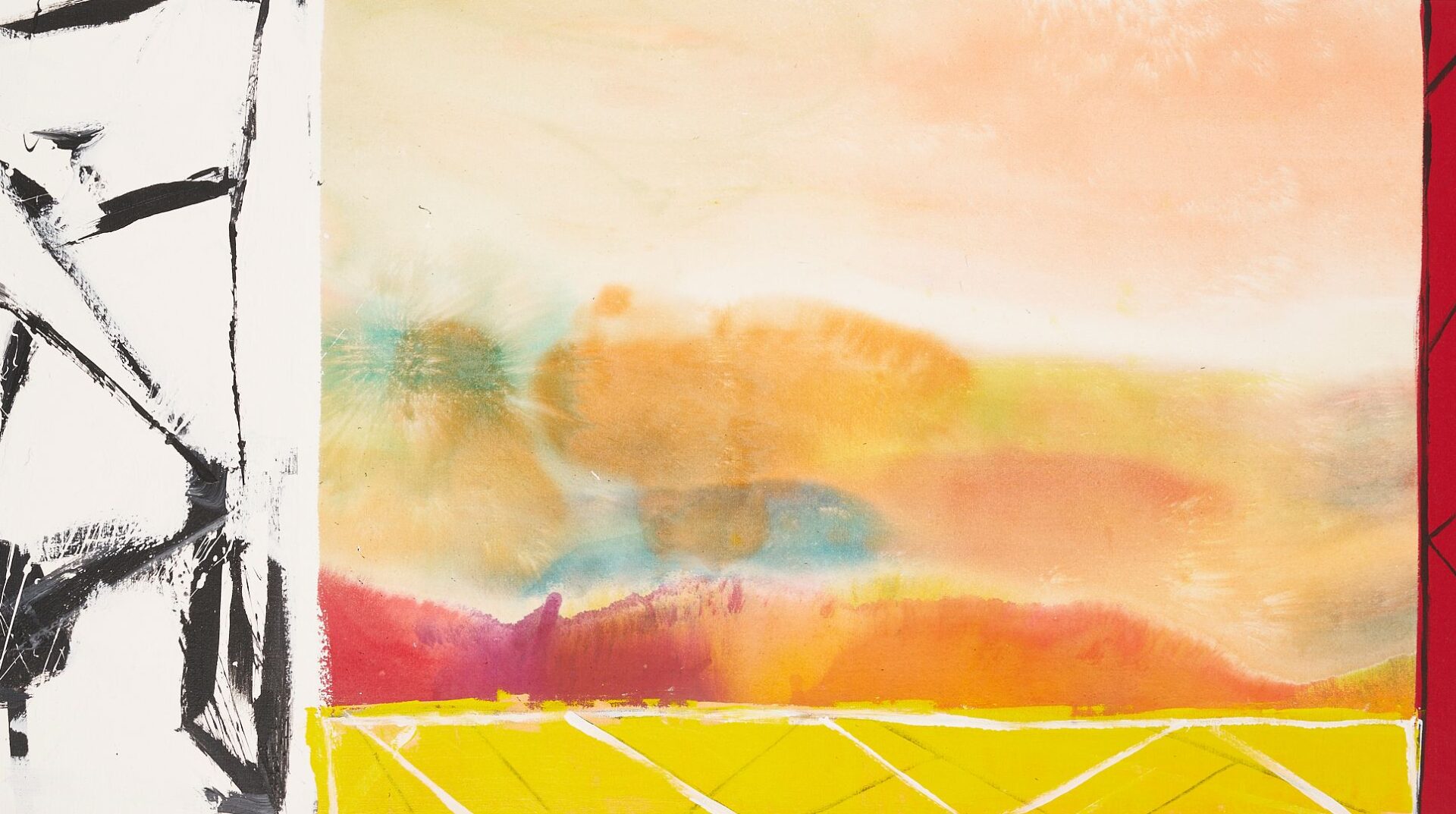 Lot 395: Ronnie Landfield Acrylic Painting, Between Spring and Summer