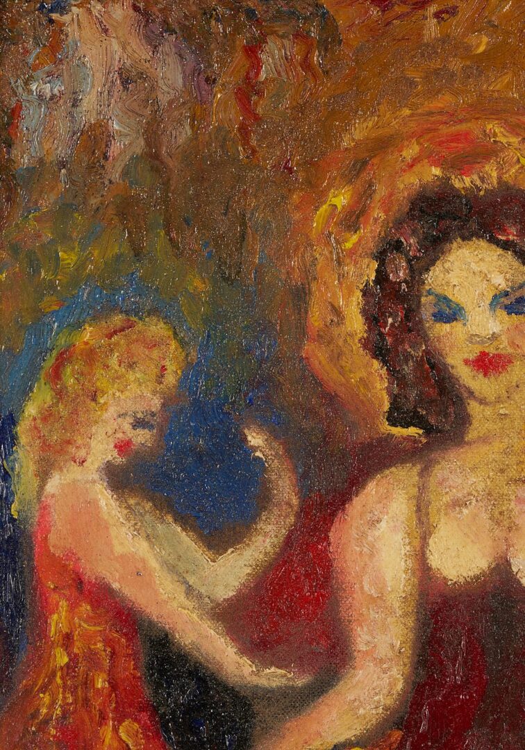 Lot 397: Alfred Morang Modernist O/B Painting, Ladies of the Evening