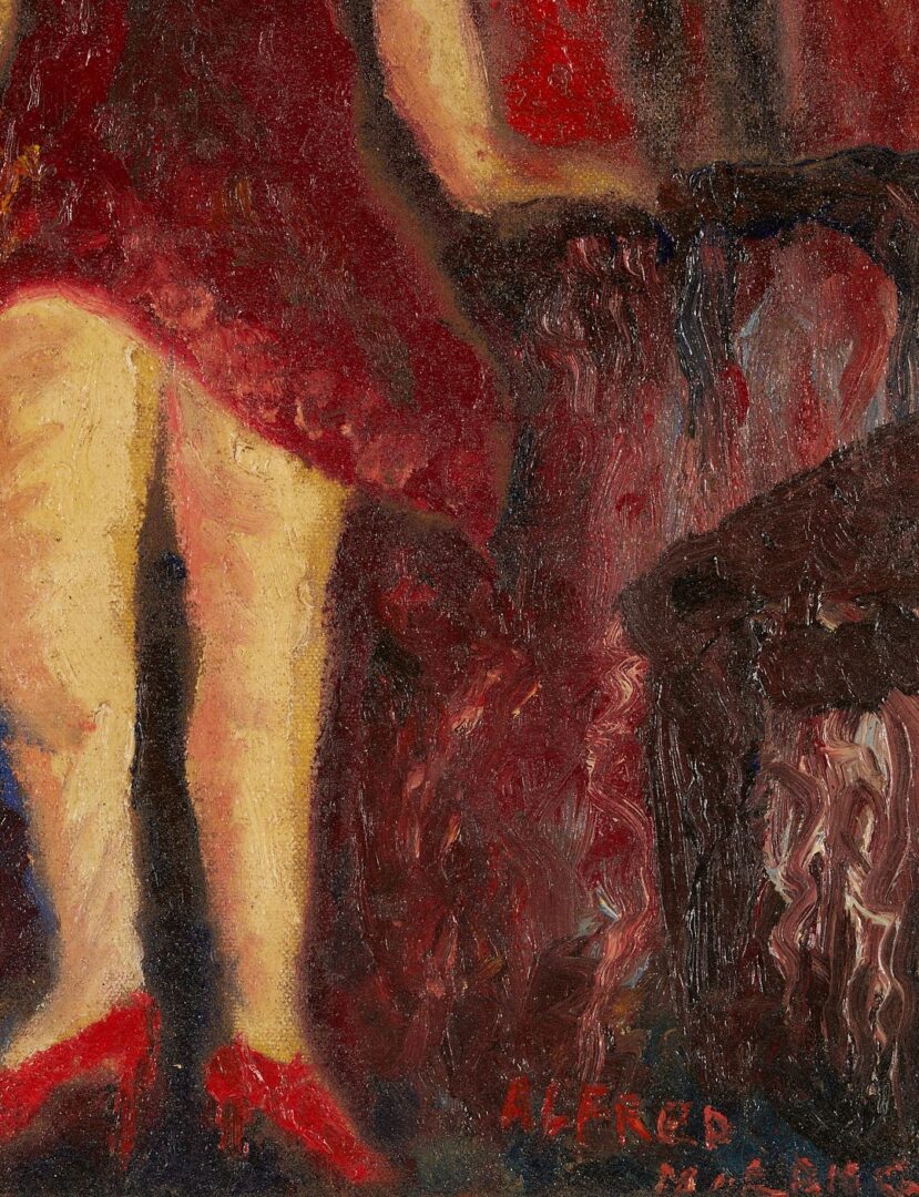 Lot 397: Alfred Morang Modernist O/B Painting, Ladies of the Evening