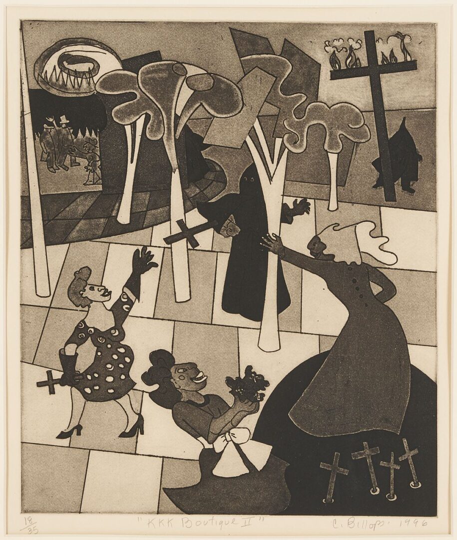 Lot 398: Camille Billops Etching, KKK Boutique II